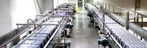 convoyeur à chaînes / pour packs de bouteilles / horizontal / modulaire