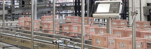 convoyeur à chaînes / de caisse / modulaire / horizontal