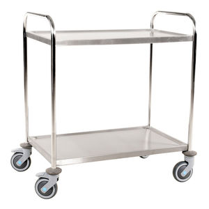 chariot de transport / en acier inoxydable / 2 niveaux / à plate-forme