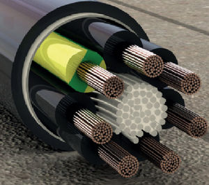 câble électrique d'alimentation / blindé / rond / à gaine en PVC