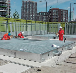 bac de rétention pour transformateur / en acier galvanisé / rigide / avec grille galvanisée