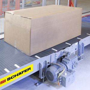 convoyeur à bande / pour caisses / horizontal / modulaire