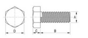 boulon à tête hexagonale