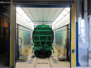 cabine de peinture fermée