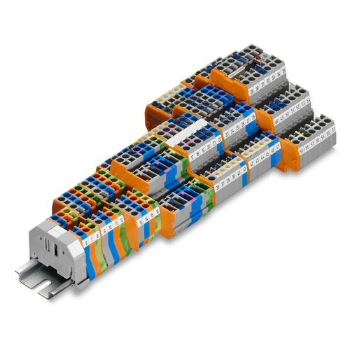 Bloc de jonction compact - 870 series  - WAGO - sur rail-DIN / push-in / à connexion à ressort