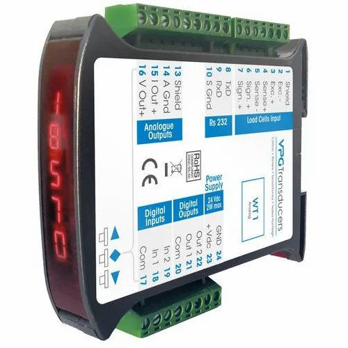Indicateur de pesage affichage à LED - WT1 - VPG Transducers - Vishay Precision Group - sur rail DIN / à sécurité intrinsèque / analogique