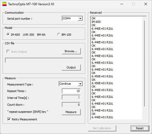 Logiciel de mesure - MT-100 - Techno Optis Co., Ltd. - de calibration / d'inspection / Windows