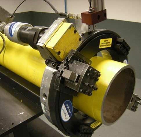 Machine de coupe à commande manuelle - Mactech Low Clearance Clamshell - Mactech Europe Ltd - de chanfreinage / pour extrémités de tubes