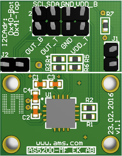 Capteur de position rotatif - AS5200L - AMS - sans liaison mécanique / à potentiomètre / magnétique