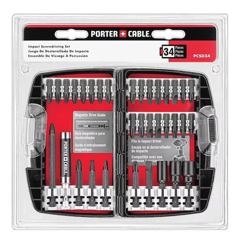 Jeu d'embouts de vissage Torx - PCSD34 - Porter-Cable - Phillips / Pozidriv / pour vis à fente