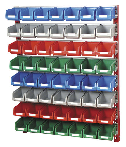 Présentoir mural pour bacs à bec - 785 x 310 x 1000 mm | PR-10/4 - Plastipol, s.a.