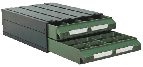 Bloc à tiroirs de stockage de petites pièces - 240 x 345 x 100 mm | K-8/2 - Plastipol, s.a.