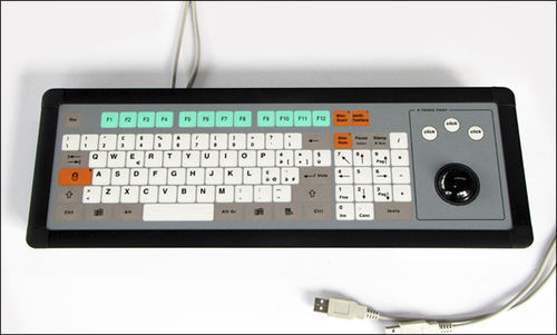 Clavier encastrable - KT-96-I-08 - k-tronic S.r.l. - à membrane / 96 touches / avec trackball