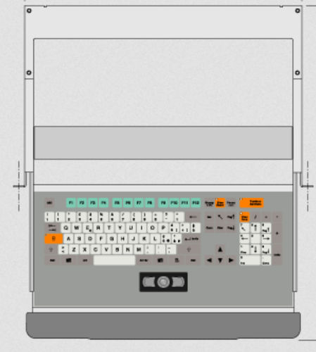 Clavier monté sur rack-tiroir - KT-105-C-23 - k-tronic S.r.l. - à touches mécaniques / à membrane / 105 touches