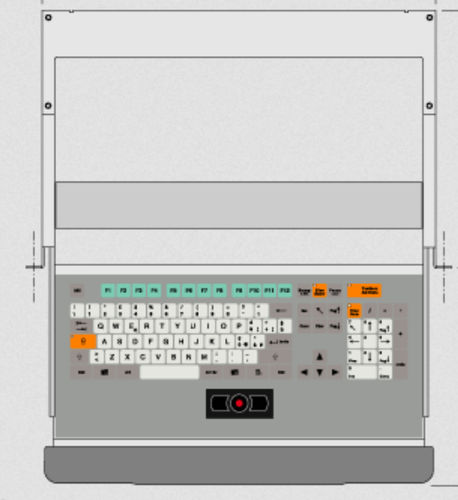 Clavier monté sur rack-tiroir - KT-105-C-24 - k-tronic S.r.l. - à touches mécaniques / à membrane / 105 touches