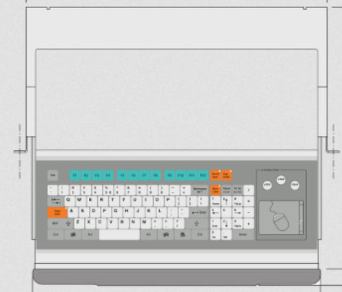 Clavier monté sur rack-tiroir - KT-96-C-20 - k-tronic S.r.l. - à touches mécaniques / à membrane / 96 touches