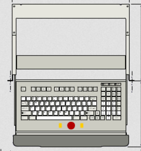 Clavier monté sur rack-tiroir - KT-101-DVC-03 - k-tronic S.r.l. - à touches mécaniques / 101 touches / avec trackball