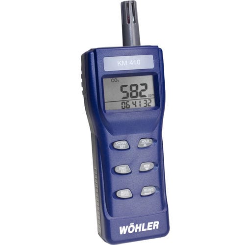 Instrument de mesure de la qualité de l'air intérieur - T, rF | Wöhler KM 410 - Wöhler - CO2 / CO / portable