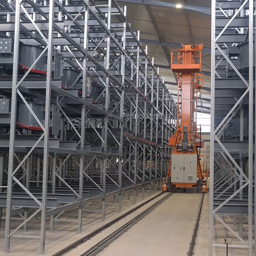 Transtockeur automatique - ALFI TECHNOLOGIES - pour système de rangement / pour moules à béton / pour centres logistiques
