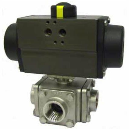 Vanne à boisseau sphérique - S350D - Vapo Techniek B.V. - à actionneur électrique / à commande pneumatique / femelle