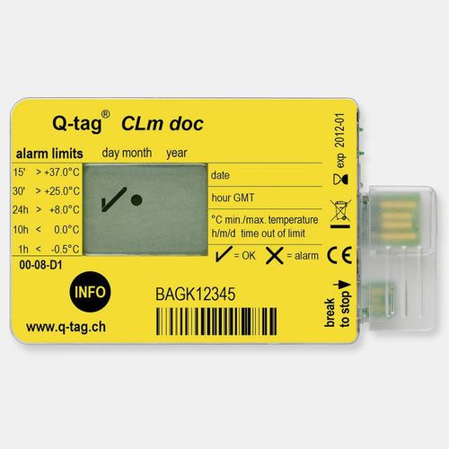 Indicateur de température - Q-tag CLm doc series - Berlinger & Co. AG - à lecture directe / USB