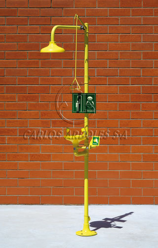 Douche de sécurité sur pied - 4220 - Carlos Arboles S.A. - en plastique / avec douche oculaire / automatique