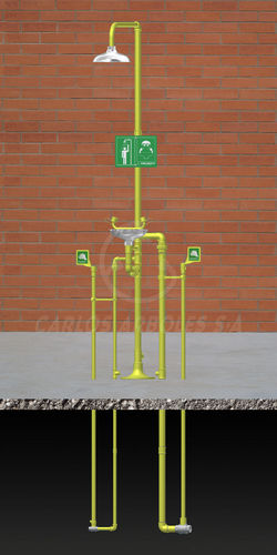 Douche de sécurité sur pied - 4223 FP/SS - Carlos Arboles S.A. - en plastique / avec douche oculaire / automatique