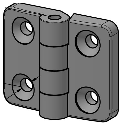 Charnière plate - SCH8.30PA - Alváris Profile Systems GmbH - en plastique / à visser / 180°