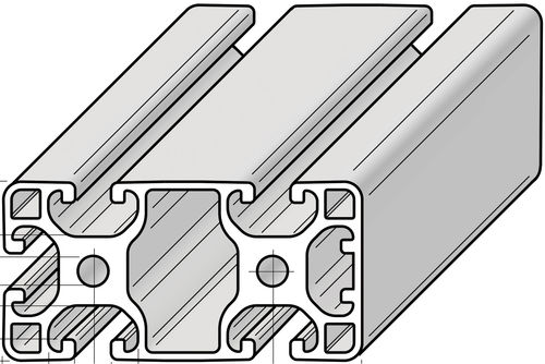 Profilé en aluminium - PRO8040L1N - Alváris Profile Systems GmbH - rainuré / léger / fermé