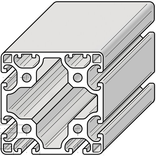 Profilé en aluminium - PRO8080L2N - Alváris Profile Systems GmbH - rainuré / léger / fermé