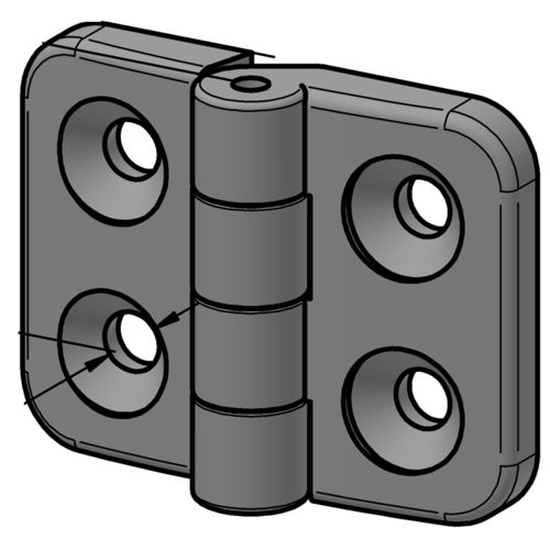 Charnière en polyamide - SCH5.PA - Alváris Profile Systems GmbH - à visser / 180° / de porte