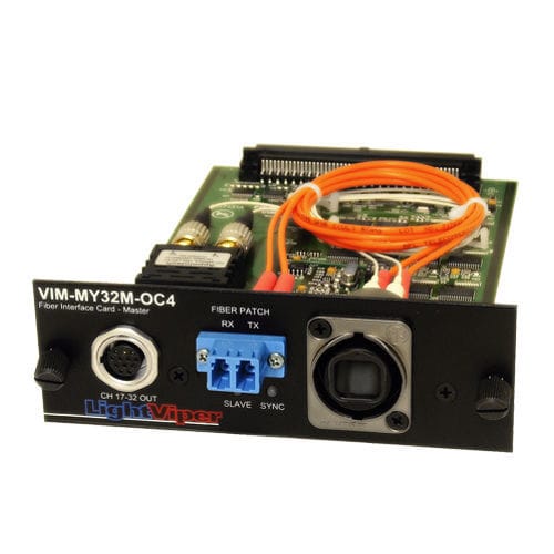 Carte d'E/S numérique - LightViper VIM-MY32 - FiberPlex Technologies, LLC - pour fibre optique / 16 entrées numériques / à 8 sorties numériques