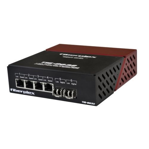 Commutateur Ethernet 6 ports - TIS-8632 series - FiberPlex Technologies, LLC - sur rail DIN / SFP+ / industriel