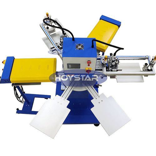 Machine de sérigraphie automatique - GW-200TRS-XL - Dongguan Hoystar Printing Machinery Co.,Ltd - à 2 couleurs / pour T-shirts / pour étiquettes