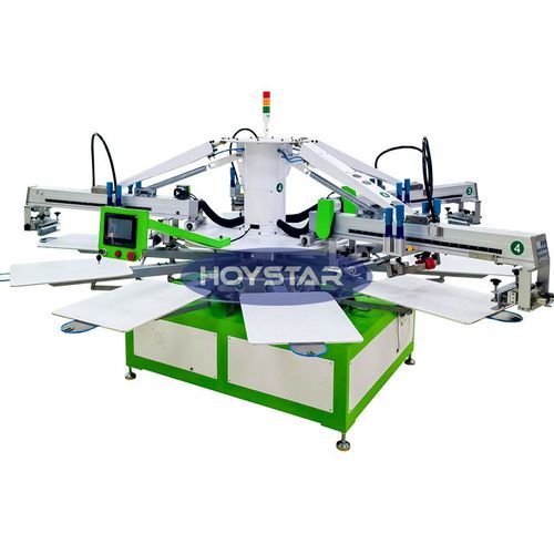Machine de sérigraphie automatique - GW-4C-10S - Dongguan Hoystar Printing Machinery Co.,Ltd - à 4 couleurs / pour T-shirts