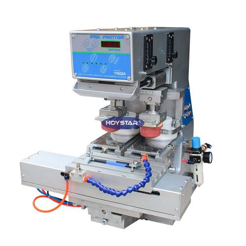 Machine de tampographie à encrier fermé - GW-MINI2S-CP - Dongguan Hoystar Printing Machinery Co.,Ltd - à 2 couleurs / de bureau / à table sortante