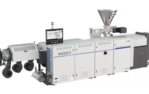 Ligne d'extrusion de profilés en matières plastiques - DS series  - Weber - de tuyau / pour thermoplastiques / pour PVC