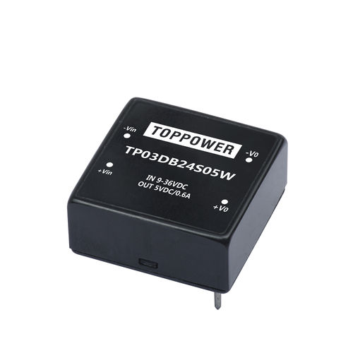 Convertisseur DC/DC plage de tension d'entrée 4:1 - TP03DB series - Guangzhou Top Power Electronics Technology Co.,Ltd - plage de tension d'entrée 2:1 / DIP