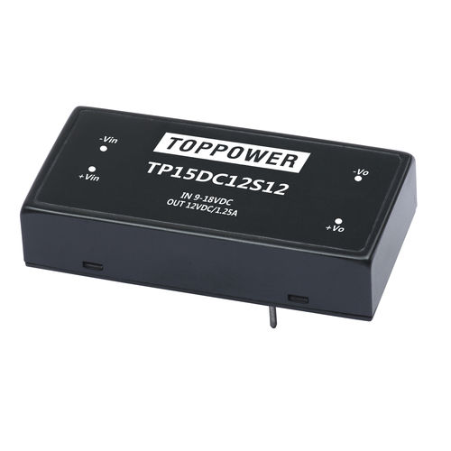 Convertisseur DC/DC plage de tension d'entrée 2:1 - TP15DC series - Guangzhou Top Power Electronics Technology Co.,Ltd - DIP