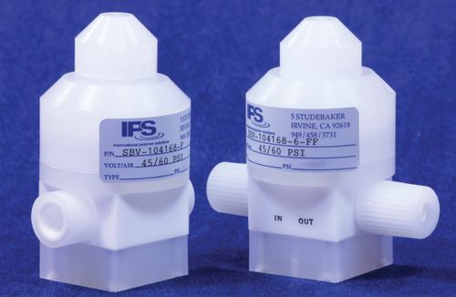 Vanne à membrane - SBV series - International Polymer Solutions Inc. - à commande pneumatique / pour acide / en PTFE