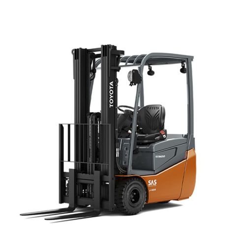 Chariot élévateur électrique - 8FBES10T - Toyota Industrial Equipment - à conducteur porté assis / pour entrepôt / pour allée étroite