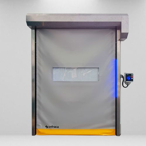 Porte à enroulement - PRX  - Infraca - en acier inoxydable / pour l'intérieur / automatique