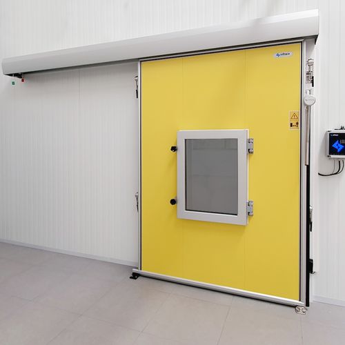Porte coulissante - ULO  - Infraca - en acier inoxydable / en aluminium anodisé / vitrée
