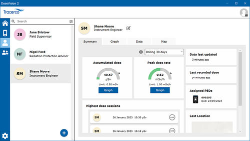 Logiciel de gestion - DoseVision2 - Tracerco Ltd - configuration / de reporting / de stockage
