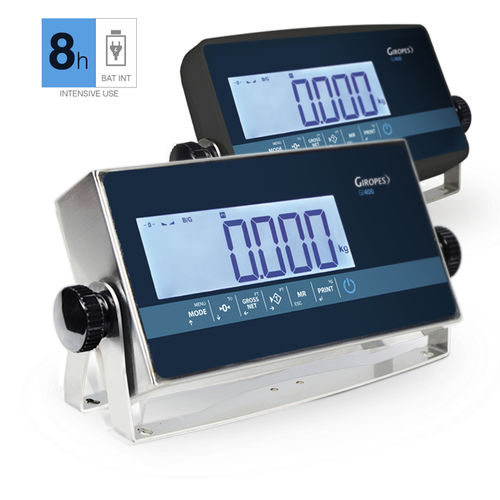 Indicateur de pesage affichage LCD - GI400 LCD BAT LI ION - GIROPES - benchtop / mural / IP65