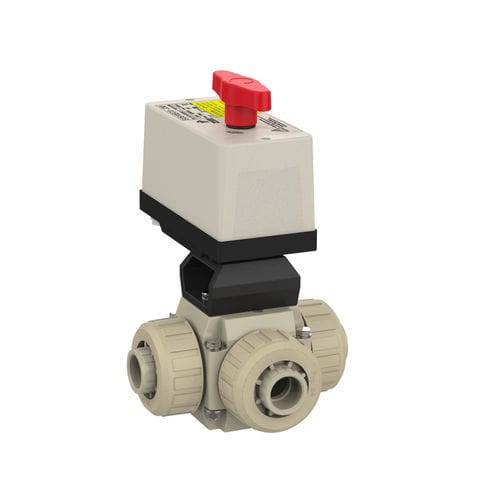 Vanne à boisseau sphérique - S4  - Praher Plastics Austria GmbH - à actionneur électrique / pour eau potable / à bride