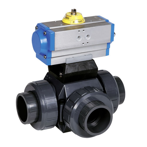 Vanne à boisseau sphérique - S4  - Praher Plastics Austria GmbH - à commande pneumatique / pour eau potable / à bride