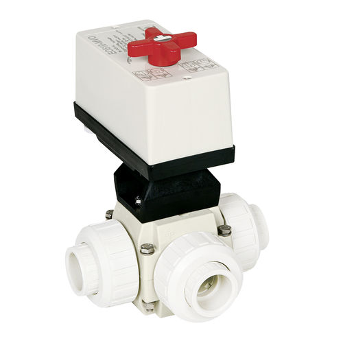 Vanne à boisseau sphérique - S4  - Praher Plastics Austria GmbH - à actionneur électrique / pour eau potable / à bride