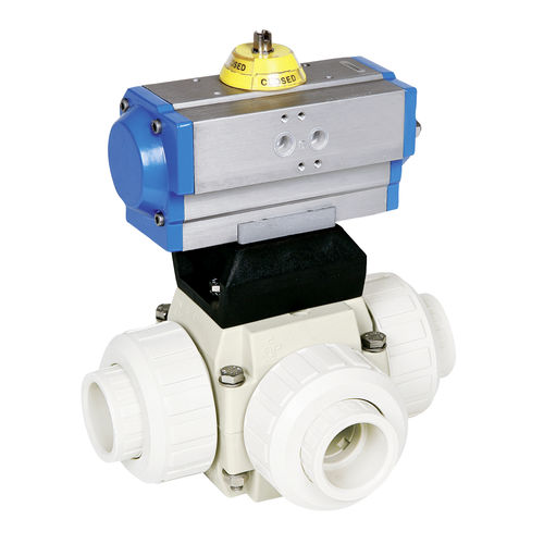 Vanne à boisseau sphérique - S4  - Praher Plastics Austria GmbH - à commande pneumatique / pour eau potable / à bride