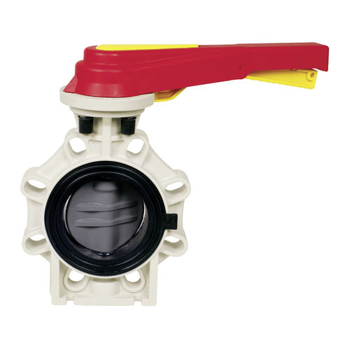 Vanne papillon - K4  - Praher Plastics Austria GmbH - à levier / pour eau potable / à bride